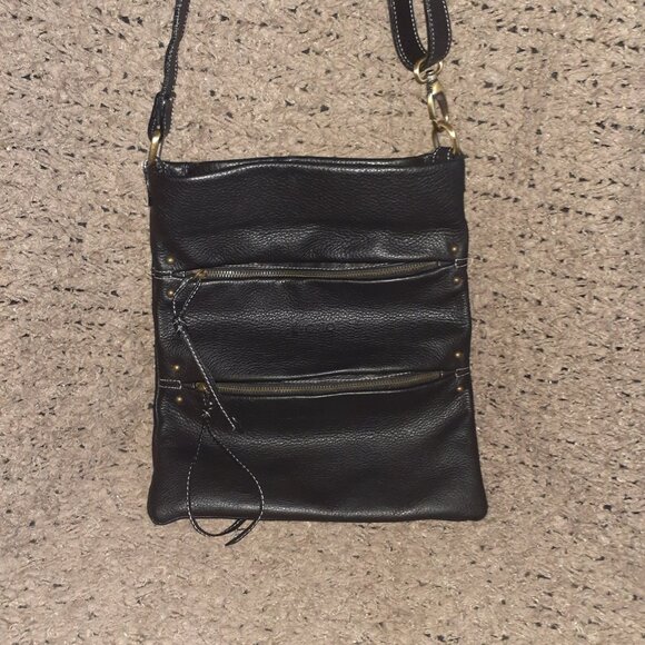 AVORIO-Black Leather Shoulder/Crossbody Bag-Italy-Near Mint - Picture 2 of 6